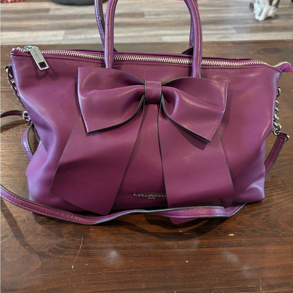 Karl Lagerfeld Purple Bow Handbag